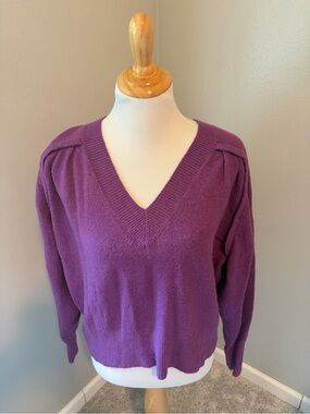CAbi Plum V-Neck Luxury Pullover Sweater #4098